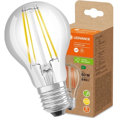 Ledvance LED žiarovka E27 A60 4W = 60W 840lm 3000K Teplá biela 300° Filament
