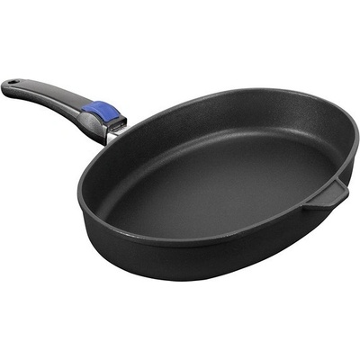 Indukční titanová pánev na ryby SKK 38x28 cm hloubka 6 cm s odnímatelným držadlem