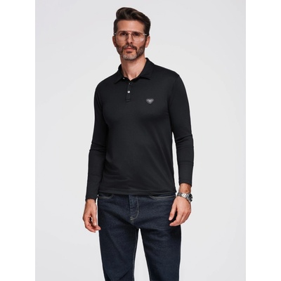 Ombre pánské triko s límečkem OM-POLS-0139 black