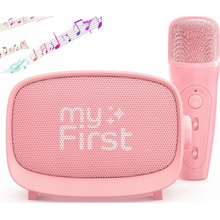 My First Reproduktor Mikrofon 2v1 Karaoke Bluetooth Aux Microsd sada pro děti Myfirst Voice 2 Růžová