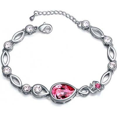 Glory náramok krištáľová ružička Swarovski Elements ružová 303