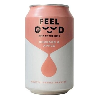 Feel Good sycený nápoj s příchutí rebarbory a jablka 330 ml