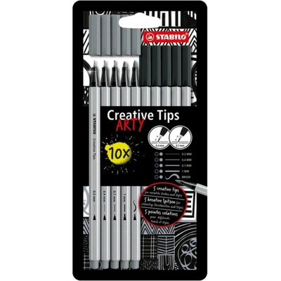 Stabilo Linery Creative Tips arty sada černá šedá 5 šířek stopy – Hledejceny.cz