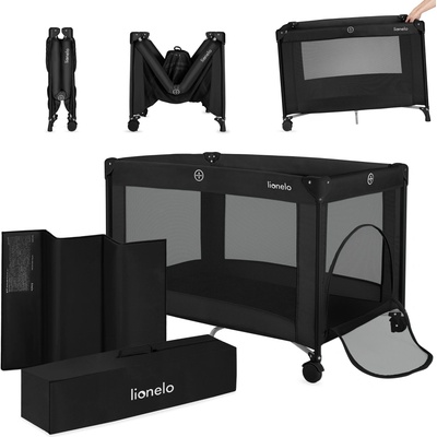 Lionelo Postýlka cestovní Amelie Black Carbon