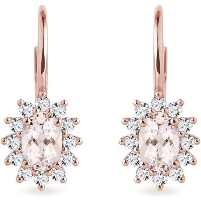 Klenota náušnice s diamantmi a Morganit k0206034