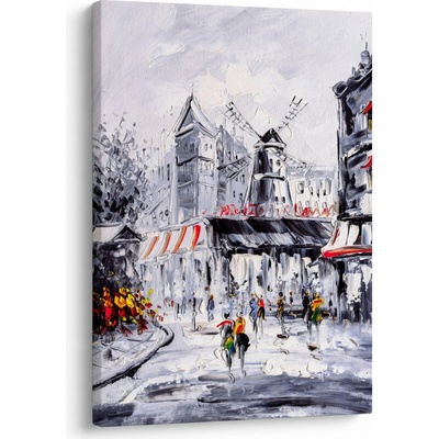 Obraz - Ulica v Paríži, olejomaľba, jednodielny 50x70 cm
