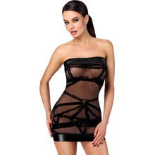 Noir Handmade F359 Bondesque Off-Shoulder Mini Dress Black