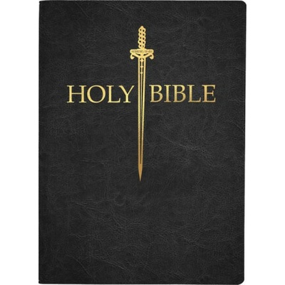 KJV Sword Bible, Large Print, Black Genuine Leather, Thumb Index: Red Letter, Premium Cowhide, 1611 Version
