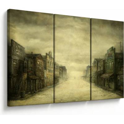 Obraz westernového městečka, třídílný 120x80 cm