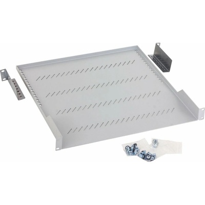 TRITON Police s perforací 19", 1U/450mm, nosnost 40kg, šedá, RAC-UP-450-A1