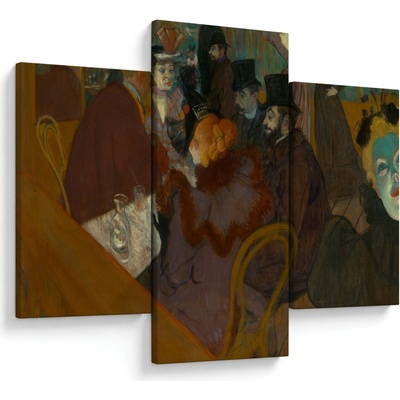 Obraz - Henri de Toulouse-Lautrec, At the Moulin Rouge, reprodukcia, trojdielne 90x60 cm
