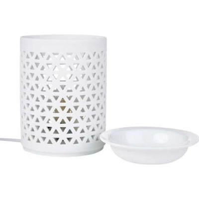 Lumivia Elektrická keramická aroma lampa s krajkovým dekorem matná bílá & odnímatelná miska – Hledejceny.cz