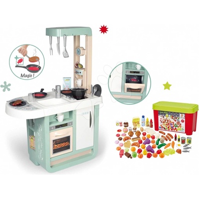 Smoby Set kuchyňka se zvuky Cherry Kitchen Green s potravinami v dóze