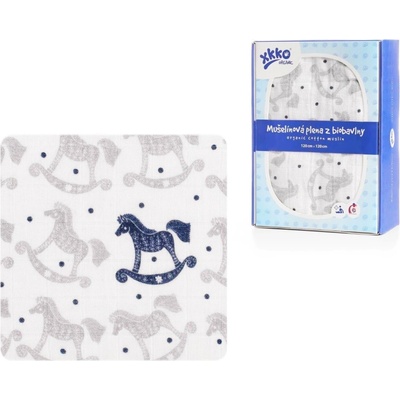 Kikko Mušelínové pleny z biobavlny Rocking horses silver