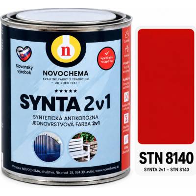 Synta 2v1 Jednovrstvová antikorózna farba 8140 červená stredná 0,75 kg