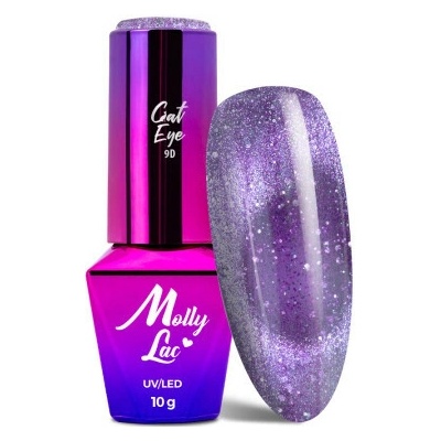 Gél lak Molly Lac Cat Eye Foxy Eyes 552 Purple Light 10 g – magnetický Cat Eye efekt