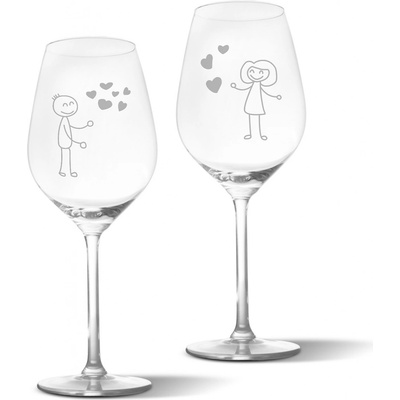 Sablio Skleničky na víno On a ona 2 x 490 ml
