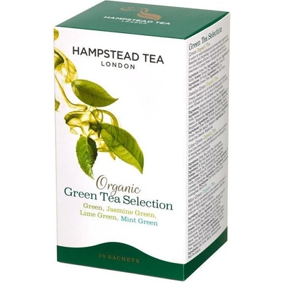 Hampstead Tea BIO Výběr zelených čajů zelený s limetkou s jasmínem s mátou 20 x 2 g