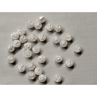 Perličky ružičky 10 mm biele