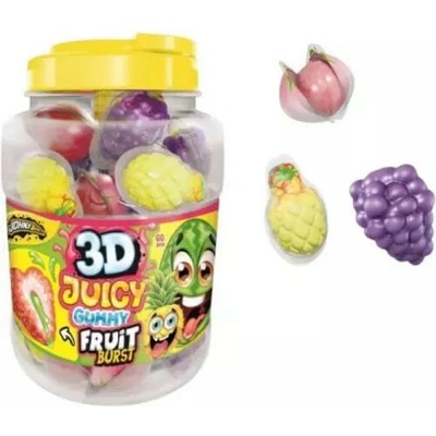 JohnyBee želé 3D Juicy Gummy Fruit Burst dóza 1080 g