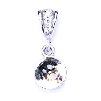 Čištín Přívěšek stříbrný s krystalem Swarovski koule disco krystal čirý, P 1311