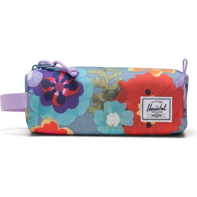 Herschel Settlement Pencil Case Little New Paper Flowers Faded Denim