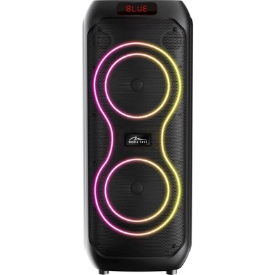 Media Tech POWER AUDIO MAX Velký Bluetooth reproduktor 120W RMS/1400W PMPO dva 8kanálové reproduktory FM rádio ekvalizér funkce karaoke podpora MP3/microSD karet USB AUX BT 5.0+EDR displej