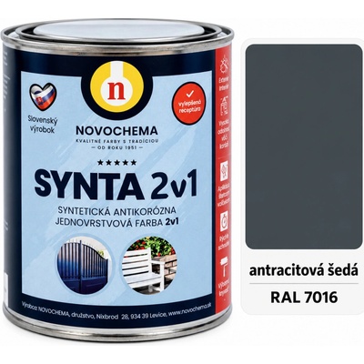 Synta 2v1 syntetická farba 0,75 kg antracitová šedá