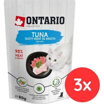 ONTARIO Cat Tuna in Broth 3x80 g
