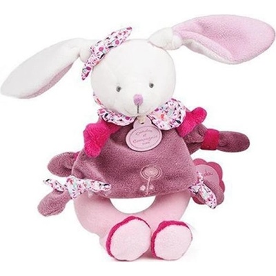 Doudou Plyšové chrastítko králíček 19 cm