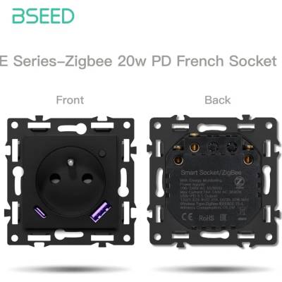 BSEED Zigbee inteligentná zásuvka - Echo Click Čierna E Áno