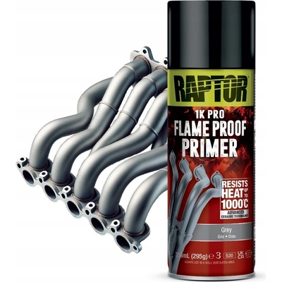 U-Pol Raptor žiaruvzdorný sprej Flameproof 1000°C 336 ml sivý