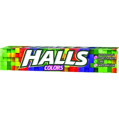 Halls Colors bonbony Lesní ovoce limetka meloun 20 x 33,5 g