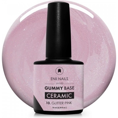 Enii Nails Gummy Base Ceramic 10 Glitter Pink 10 ml
