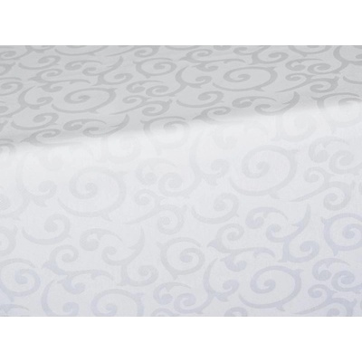 SCANquilt ubrus KANAS ornament bílá 120x150cm