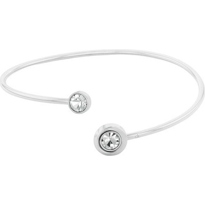 Calvin Klein Pevný otevřený náramek s krystaly Twisted Bezel Solitaire 35000773