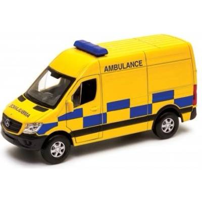 Welly Mercedes-Benz Sprinter Panel Van model ambulance žlutá 1:34