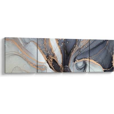 Obraz - Šedý mramor, štvordielne 160x40 cm