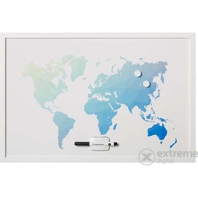 Victoria Odkazová tabuľa Mapa sveta magnetická 60 x 40 cm biely rám