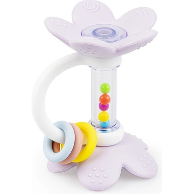 Chrastítko Květinky fialové pro děti od 3 měsíců, GiliGums
