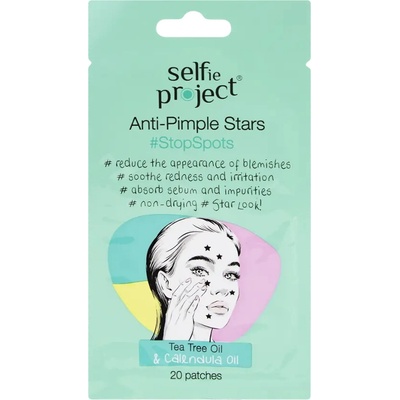 Selfie Project Anti-Pimple Stars náplasti na problematickou pleť s Tea Tree oil 20 ks