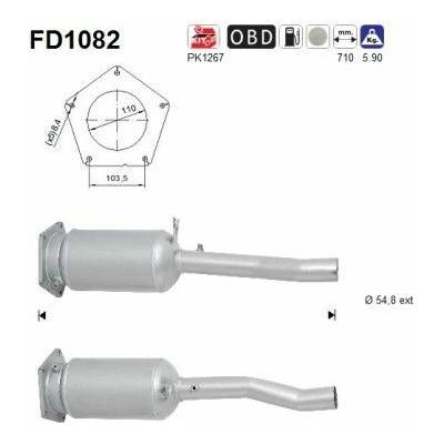 Filter sadzí pevných častíc výfukového systému AS FD1082