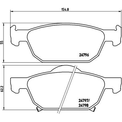 BREMBO Sada brzdových platničiek kotúčovej brzdy P28044