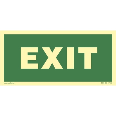 Grafiko | Exit - fotoluminiscenční - Materiál Hliník, Rozměr 300x150mm