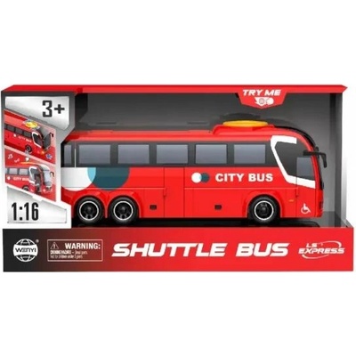 Global Express Far East Ltd. Hrací autobus s efekty světla a zvuku, 1:16 - červený