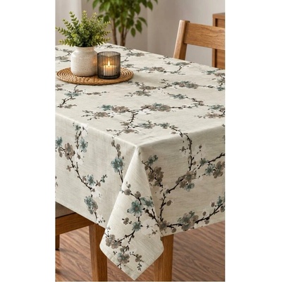 Obrus PVC DOW841, metráž, 20 m x 140 cm, sivá sakura s konármi, IMPOL TRADE