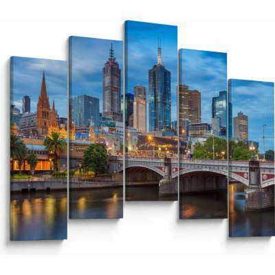 Obraz města Melbourne, pětidílný 125x90 cm