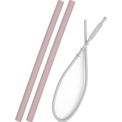 Minikoioi Brčko silikonové 2 ks s kartáčkem Pinky Pink