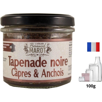 Bernard Marot Černá tapenáda s ančovičky a kapary- 100 g Tapenade noire Câpres & Anchois