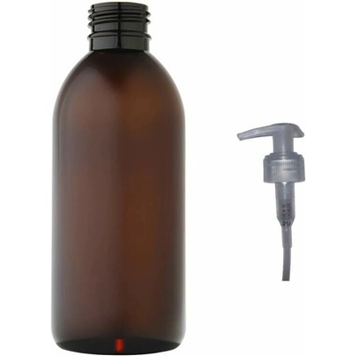 Tera plastová lahvička hnědás transparentní pumpičkou 250 ml